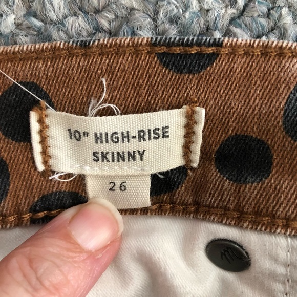 Madewell 10” High Rise Skinny Leopard Dot jeans 26 polka dot - Picture 5 of 6